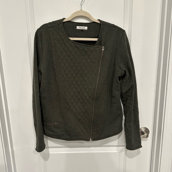 Athleta Olive Moto Jacket in Sz XL - Picture 3 of 9